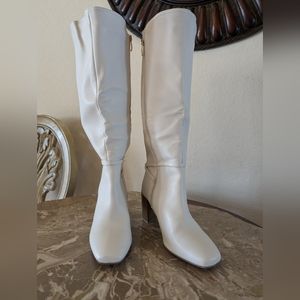 Cream colored new boots, size 9 wide